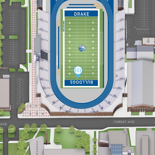 Map of Drake Stadium