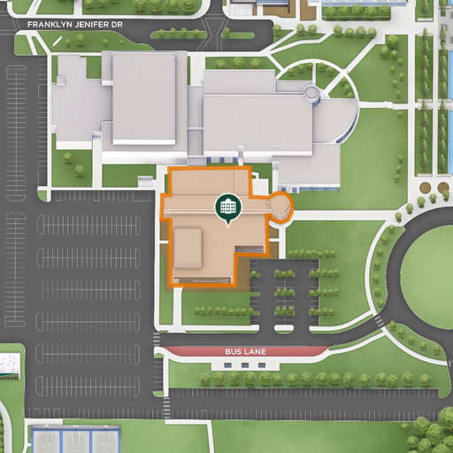 Map of Visitor Center and University Bookstore (VCB)