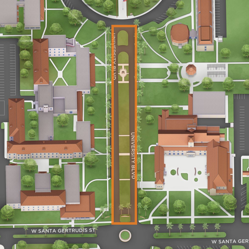 Map of University Boulevard