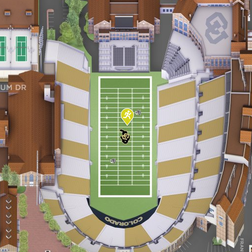 Map of Folsom Field & Stadium